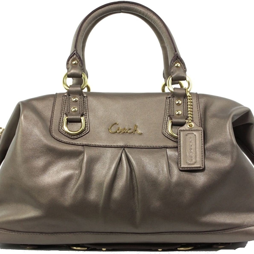 Coach Ashley Leather Convertible Satchel steel